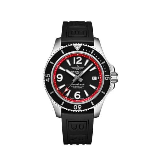Superocean 42 Stainless Steel / Black - Red / eComm