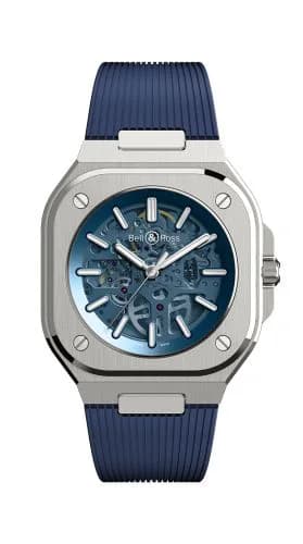 BR 05 Stainless Steel / Skeleton Blue / Strap