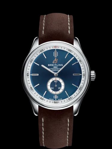 Premier Automatic 40 Stainless Steel / Blue / Nubuck Brown / Tang