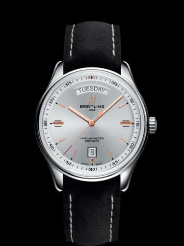 Premier Automatic Day & Date 40 Stainless Steel / Silver / Nubuck Black / Tang