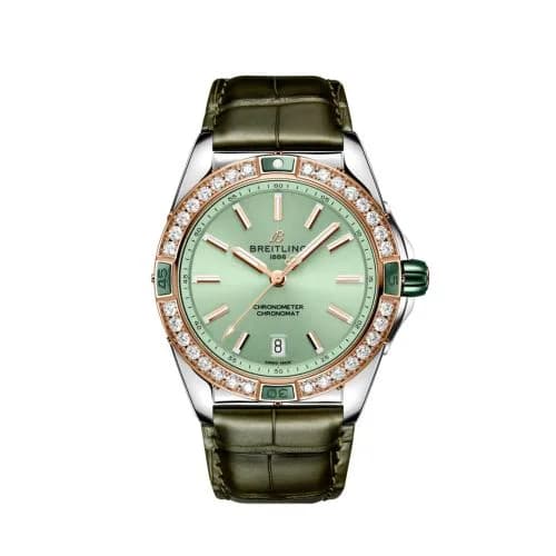 Super Chronomat 38 Stainless Steel - Red Gold / Pink / Alligator
