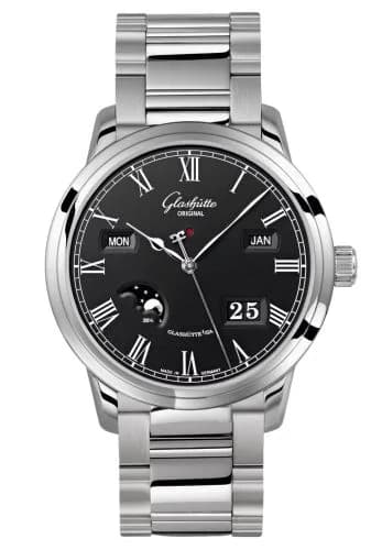 Senator Perpetual Calendar Stainless Steel / Black / Bracelet