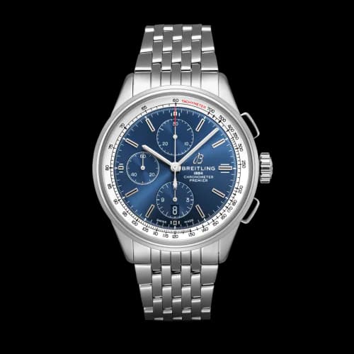 Premier Chronograph 42 Stainless Steel / Black / Croco Black / Tang