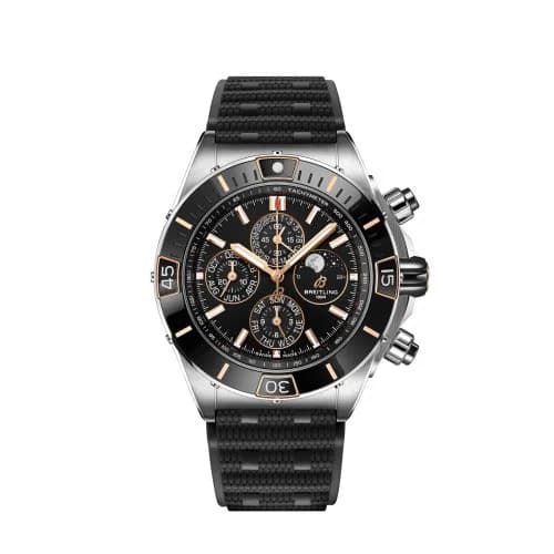 Super Chronomat 1461 Days 44 Stainless Steel / Black / Rubber Rouleaux