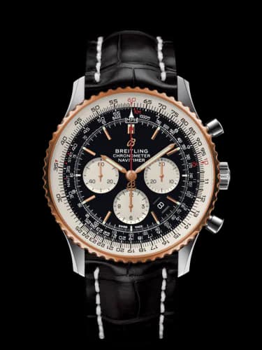 Navitimer 1 B01 Chronograph 46 Stainless Steel / Red Gold / Black / Croco / Pin