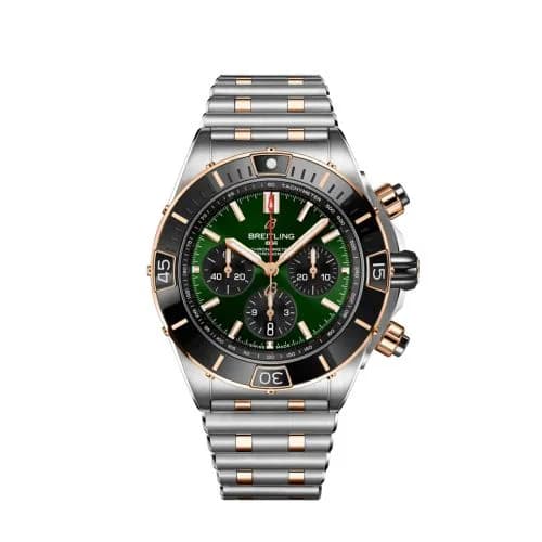 Super Chronomat B01 44 Stainless Steel - Red Gold / Green / Rouleaux