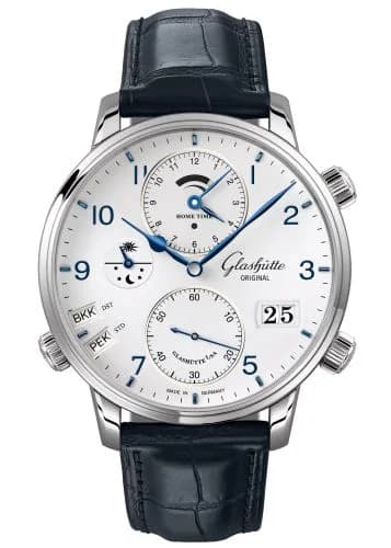 Senator Cosmopolite Stainless Steel / Silver-Arabic / Alligator / Folding