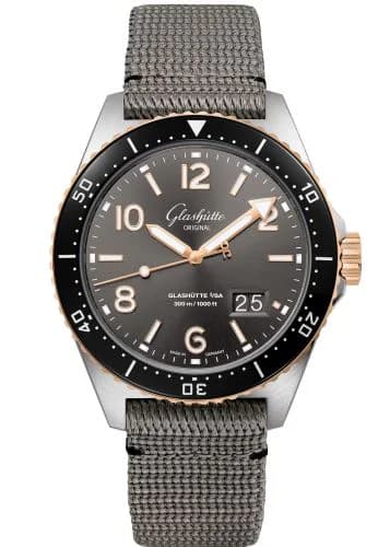 SeaQ Panorama Date Stainless Steel / Red Gold / Grey / Synthetic - Pin