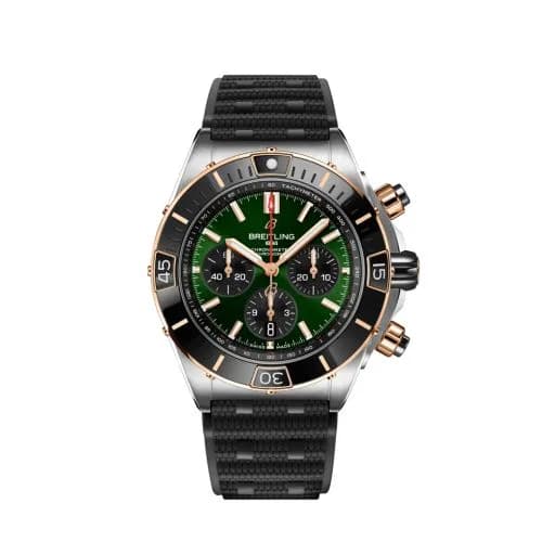 Super Chronomat B01 44 Stainless Steel - Red Gold / Green / Rubber Rouleaux