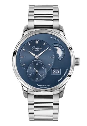 PanoMatic Lunar Stainless Steel / Blue / Bracelet