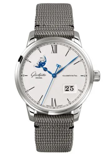Senator Excellence Panorama Date Moonphase Stainless Steel / Silver / Synthetic