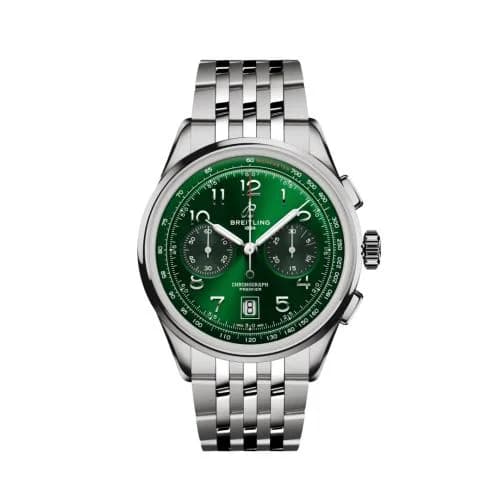Premier B01 Chronograph 42 Stainless Steel / Green / Bracelet