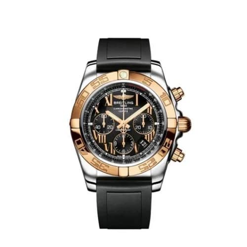 Chronomat 44 Stainless Steel / Rose Gold / Onyx Black Roman / Rubber