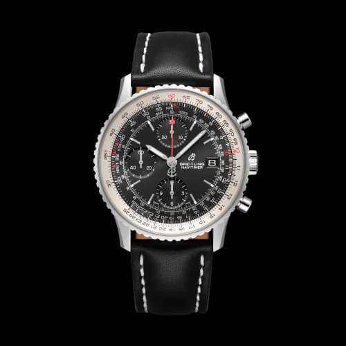 Navitimer 1 Chronograph 41 Stainless Steel / Black / Calf / Folding