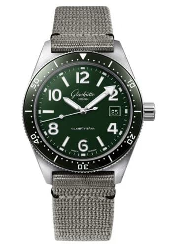 SeaQ Date Stainless Steel / Green / Synthetic - Pin