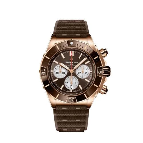 Super Chronomat B01 44 Red Gold / Brown / Rubber Rouleaux