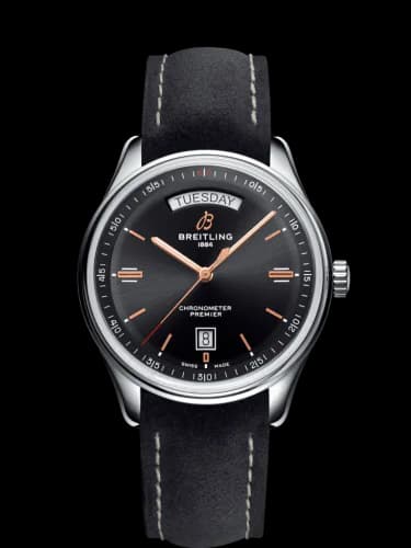 Premier Automatic Day & Date 40 Stainless Steel / Black / Nubuck Anthracite / Tang
