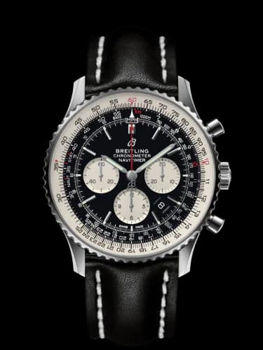 Navitimer 1 B01 Chronograph 46 Stainless Steel / Black / Calf / Pin