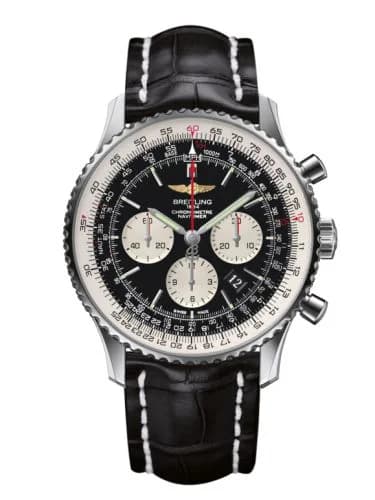 Navitimer 01 46 Stainless Steel / Black / Croco / Pin