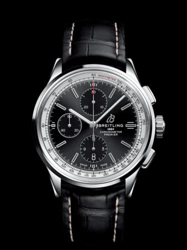 Premier Chronograph 42 Stainless Steel / Black / Croco Black / Tang