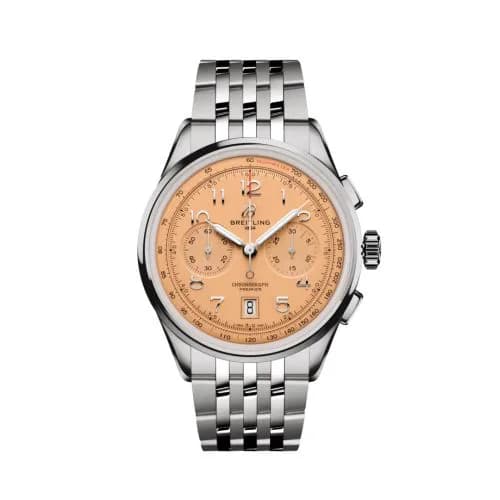 Premier B01 Chronograph 42 Stainless Steel / Pink / Bracelet