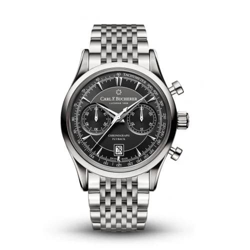 Manero Flyback Stainless Steel / Black / Bracelet