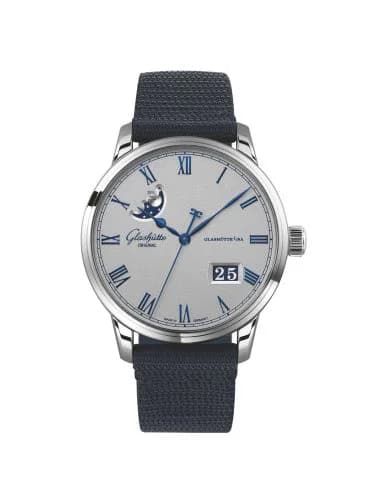 Senator Excellence Panorama Date Moonphase Stainless Steel / Grey / Synthetic