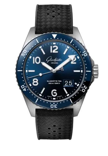 SeaQ Panorama Date Stainless Steel / Blue / Rubber - Pin