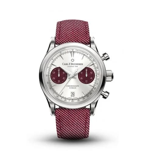 Manero Flyback 40 Stainless Steel / Silver - Red