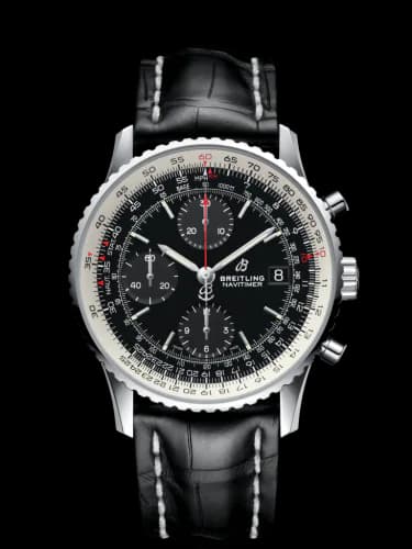 Navitimer 1 Chronograph 41 Stainless Steel / Black / Black Croco / Folding