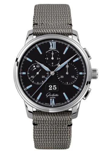 Senator Chronograph Panorama Date Stainless Steel / Black / Fabric / Folding