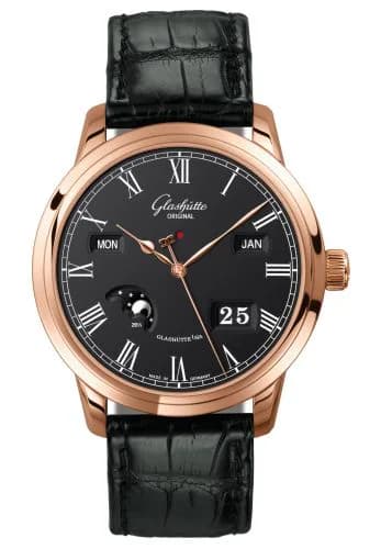 Senator Perpetual Calendar Red Gold / Black / Alligator / Folding