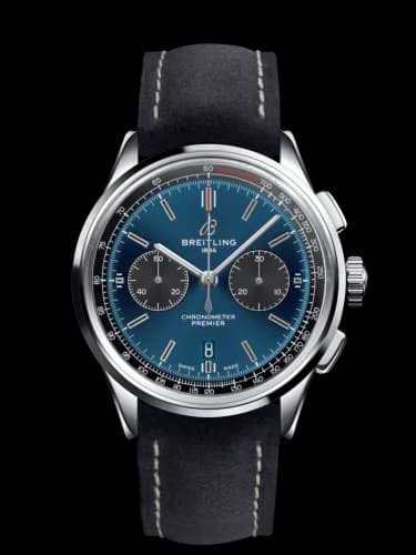 Premier B01 Chronograph 42 Stainless Steel / Blue / Anthracite Nubuck / Pin
