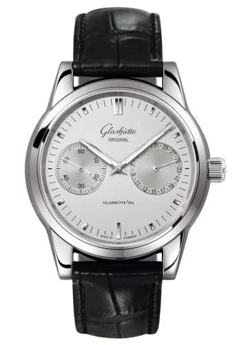 Senator Hand Date Stainless Steel / Silver Alligator / Pin