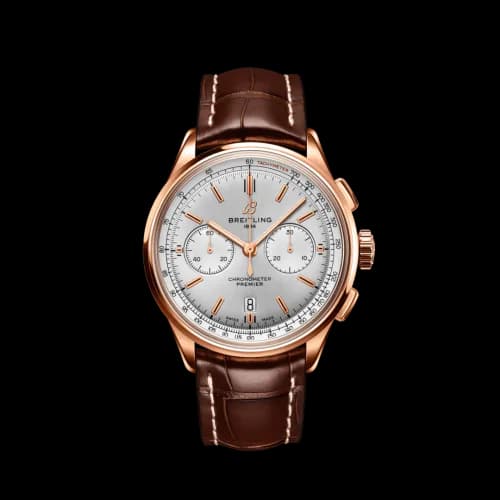 Premier B01 Chronograph 42 Red Gold / Silver / Alligator