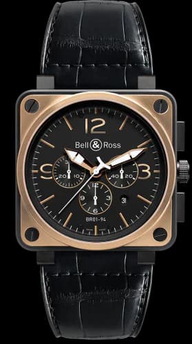 BR 01 94 Pink Gold & Carbon Officer Chronograph