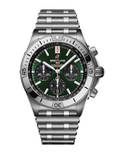 Chronomat B01 42 Stainless Steel / Green / Rouleaux