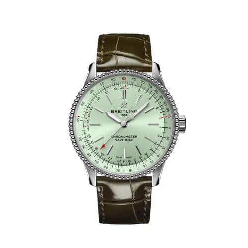 Navitimer 1 35 Automatic Stainless Steel / Mint Green / Alligator - Folding