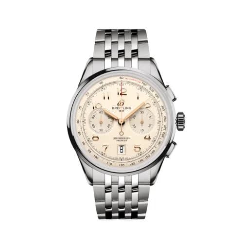 Premier B01 Chronograph 42 Stainless Steel / Cream / Bracelet