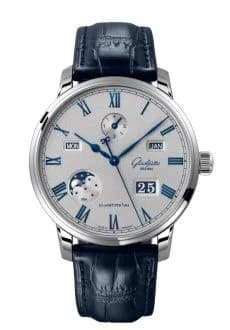 Senator Perpetual Calendar Stainless Steel / Grey / Alligator