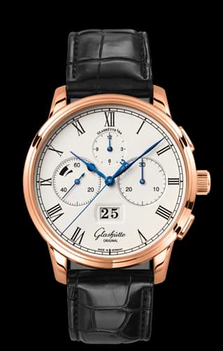 Senator Chronograph Panorama Date Red Gold / Silver / Alligator / Folding