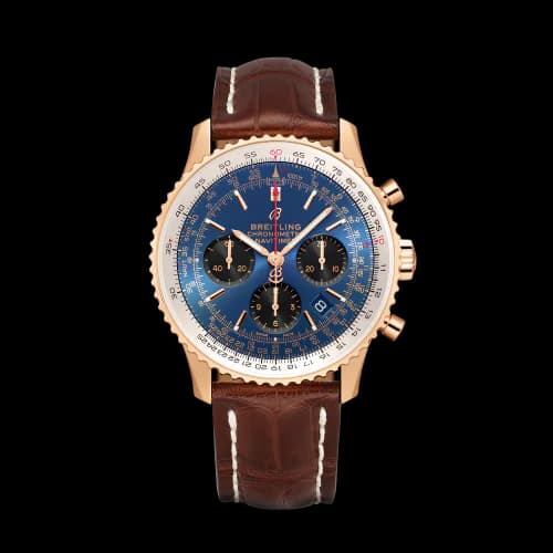 Navitimer 1 B01 Chronograph 43 Red Gold / Blue / Croco / Pin