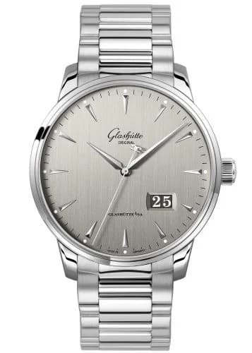 Senator Excellence Panorama Date Stainless Steel / Grey / Bracelet