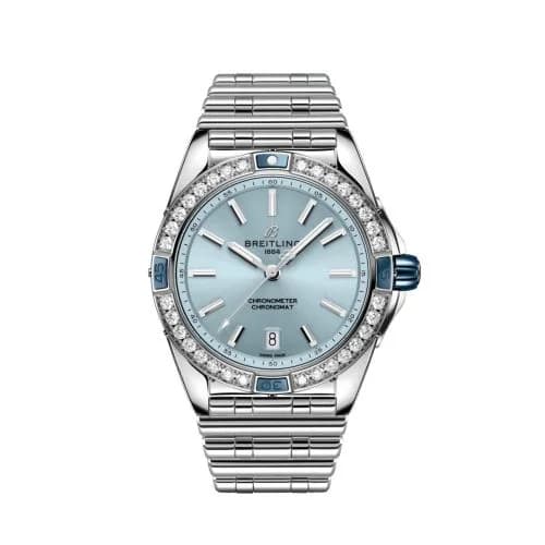 Super Chronomat 38 Stainless Steel / Ice Blue / Rouleaux