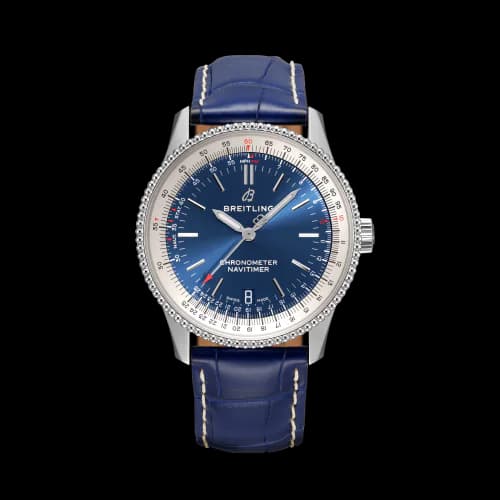 Navitimer 1 38 Automatic Stainless Steel / Blue / Croco / Pin
