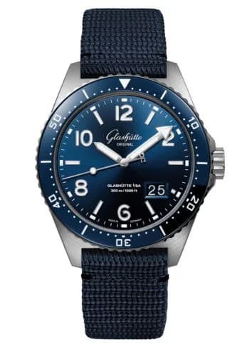 SeaQ Panorama Date Stainless Steel / Blue / Synthetic - Pin