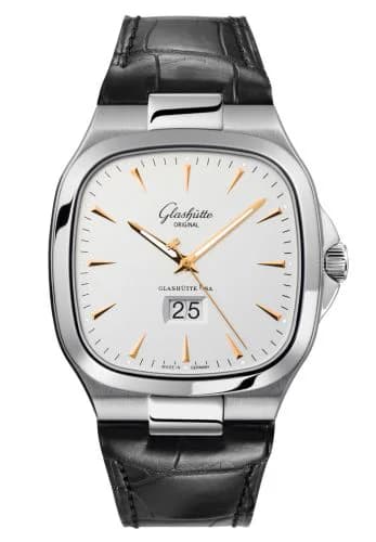 Seventies Panorama Date Silver / Alligator / Folding