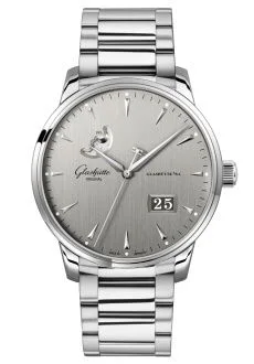 Senator Excellence Panorama Date Moonphase Stainless Steel / Grey / Bracelet