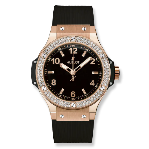 Big Bang 38 Quartz Red Gold - Diamond / Black / Rubber