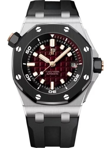 Royal Oak Offshore Diver White Gold / Smoked Red